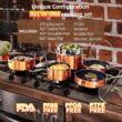 Deluxe DUXANO 14PC Healthy Pots and Pan With 9H Anti-scratch Coating, 2-Layer Non-Stick Ceramic&PFAS Free, Dishwasher Safe