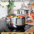 Cook N Home Kitchen Cookware Sets, 12-Piece Basic Stainless Steel Pots and Pans, Silver