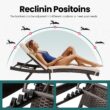 Pamapic Patio Chaise Lounge Set 3 Pieces with Adjustable Backrest and Removable Cushion