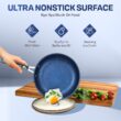 Granitestone True 20 Pc Pots and Pans Set Non Stick Cookware Set with Deep Square Pan and Bakeware Set, Blue Diamond