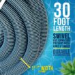 U.S. Pool Supply Pool Vacuum Hose - 1-1/2" x 30' Professional Heavy Duty Pool Hose for Inground, Spiral Wound with Kink-Free Swivel Cuff