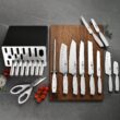 Stahl 19 Piece High Carbon Exclusive German Steel Knife Block Set (White)
