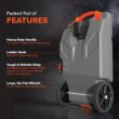 Camco Rhino 36-Gallon Camper/RV Tote Tank - Features Large Heavy-Duty No-Flat Wheels & Built-In Gate Valve