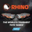 Camco Rhino 36-Gallon Camper/RV Tote Tank - Features Large Heavy-Duty No-Flat Wheels & Built-In Gate Valve