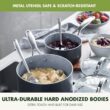 GreenPan Valencia Pro Hard Anodized Healthy Ceramic Nonstick 22 Piece Cookware Pots & Pans Set, Gray