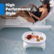 Step2 Vero Side Table with Serving Tray, Outdoor/Indoor Waterproof Patio Furniture, Use in Pools Up to 9" Water or Poolside Ledge, White