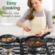 Chef Power Ceramic Nonstick Cookware Set 19 Piece with Detachable Handle, Rock Stone Black