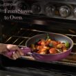 CAROTE 19pcs Pots and Pans Set, Nonstick Cookware Set Detachable Handle, Gold and Purple