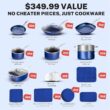 Granitestone True 20 Pc Pots and Pans Set Non Stick Cookware Set with Deep Square Pan and Bakeware Set, Blue Diamond