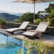 Pamapic Patio Chaise Lounge Set 3 Pieces with Adjustable Backrest and Removable Cushion