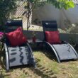 PURPLE LEAF Patio Chaise Lounge Set of 3 Outdoor Lounge Chair Beach Pool Sunbathing Lawn Lounger, Black