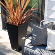 Veradek V-Resin Indoor/Outdoor Taper Planter, Set of 2 (30 inch, Black)