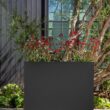 Veradek Block Series Span Plastic Planter - Tall Rectangular Planter for Indoor or Outdoor Patio/Porch,Medium, Black