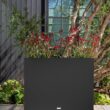 Veradek Block Series Span Plastic Planter - Tall Rectangular Planter for Indoor or Outdoor Patio/Porch, Black, Medium - 2 Pack