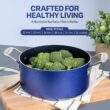Granitestone True 20 Pc Pots and Pans Set Non Stick Cookware Set with Deep Square Pan and Bakeware Set, Blue Diamond
