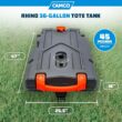 Camco Rhino 36-Gallon Camper/RV Tote Tank - Features Large Heavy-Duty No-Flat Wheels & Built-In Gate Valve