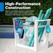 Step2 Vero Poolside Organizer, Outdoor/Indoor Waterproof Patio Furniture, Pool & Toy Storage, Made of Durable Plastic, White
