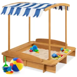 Best Choice Products 50.5'' x 47.5'' Solid Wood Square Sandbox