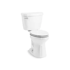 Kohler White Cimarron 1.6 GPF Elongated Two-Piece Toilet (Seat Not Included)