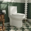 DeerValley DV-1F52813 Liberty Compact Toilet, Modern One-Piece Round Toilet with Dual Flush, Easy Cleaning Fully Skirted Design(Seat Included)