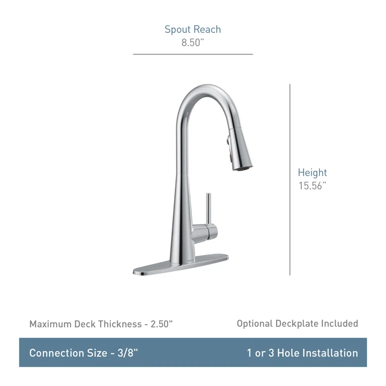 7864BG Moen Sleek Pull Down Single Handle Kitchen Faucet with Power Boost Technology and Duralock 7864BG Moen Sleek Pull Down Single Handle Kitchen Faucet with Power Boost Technology and Duralock - Image 4