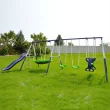 Sportspower Outdoor Rosemead Metal Swing Set with Lifetime Warranty on 6' Double Wall Slide