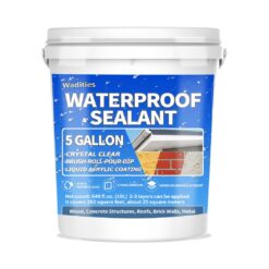 Wadities Wall Bathroom Roof Water-Based Waterproof Coating, Liquid Waterproof Sealant Clear - 5 Gallon