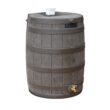 Good Ideas Rain Wizard 50 Gallon Plastic Rain Barrel for Outdoor Rainwater Collection, Oak