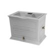 Good Ideas Savannah Elevated Garden Colonial Style 42 Gallon Rain Saver Barrel with Planter and Two Metal Spigots, Cool Gray
