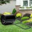 ANGELES HOME 20 in. W x 50 in. L Water and Sand Filled Steel Lawn Roller