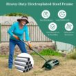 ANGELES HOME 18 in. Heavy Duty Rolling Spike Lawn Aerator with Splash-Proof Fender for Garden