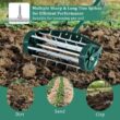 ANGELES HOME 18 in. Heavy Duty Rolling Spike Lawn Aerator with Splash-Proof Fender for Garden