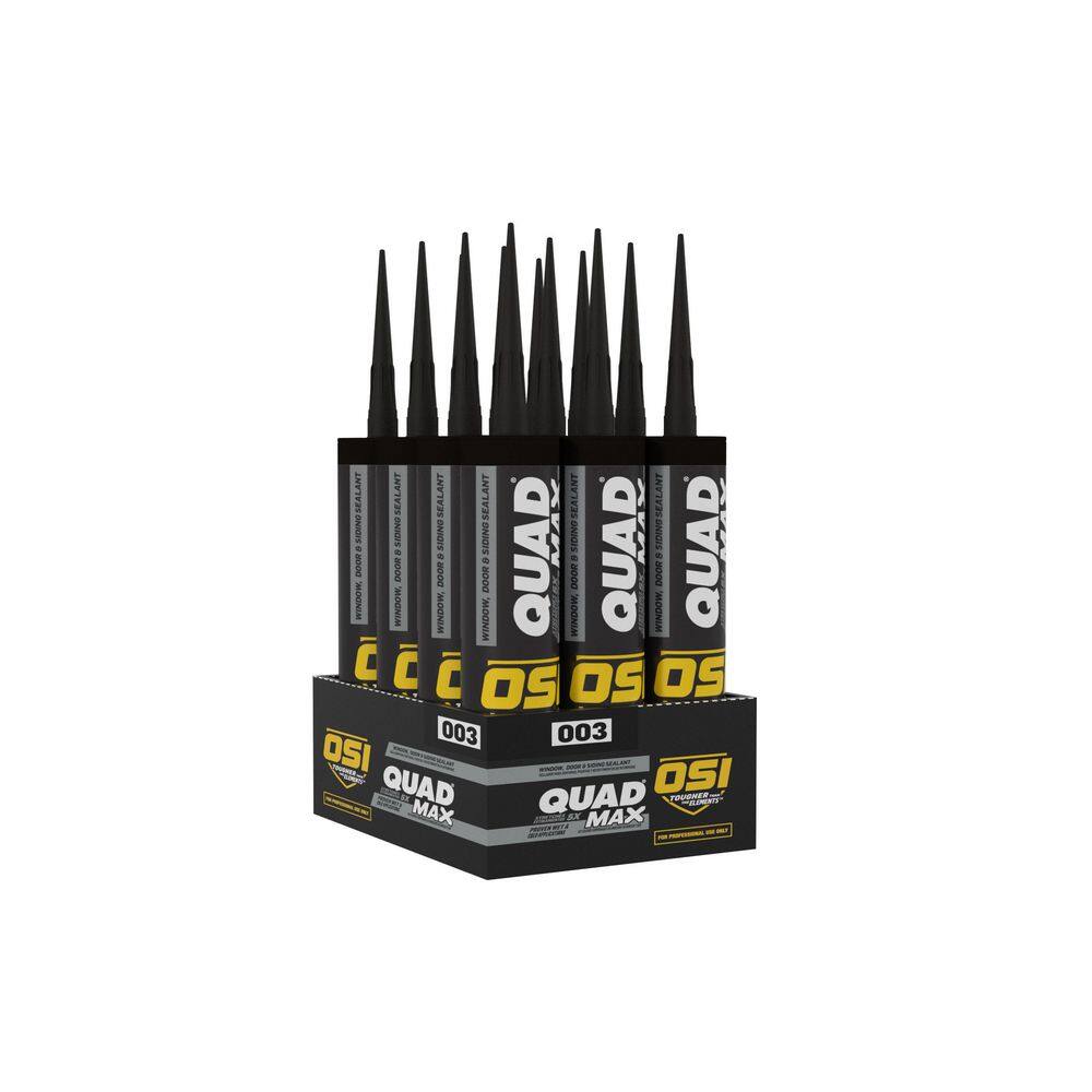 OSI QUAD Max 9.5 fl. oz. Black #003 Exterior, Window, Door, and Siding Caulk Sealant (12-pack) OSI QUAD Max 9.5 fl. oz. Black #003 Exterior, Window, Door, and Siding Caulk Sealant (12-pack)
