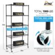 EFINE Black 5-Tier Rolling Carbon Steel Wire Garage Storage Shelving Unit with Casters (30 in. W x 63 in. H x 14 in. D) EFINE Black 5-Tier Rolling Carbon Steel Wire Garage Storage Shelving Unit with Casters (30 in. W x 63 in. H x 14 in. D)