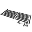 Ares 38 in. x 46 in. Black Garden Fence W/Post And No-Dig Steel Cone Anchor Recycled Plastic Privacy Fence Panel(4-Pack)