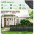 Ares 38 in. x 46 in. Black Garden Fence W/Post And No-Dig Steel Cone Anchor Recycled Plastic Privacy Fence Panel(4-Pack)