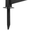 Ares 38 in. x 46 in. Black Garden Fence W/Post And No-Dig Steel Cone Anchor Recycled Plastic Privacy Fence Panel(4-Pack)