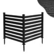 Ares 38 in. x 46 in. Black Garden Fence W/Post And No-Dig Steel Cone Anchor Recycled Plastic Privacy Fence Panel(4-Pack)