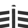 Ares 38 in. x 46 in. Black Garden Fence W/Post And No-Dig Steel Cone Anchor Recycled Plastic Privacy Fence Panel(4-Pack)