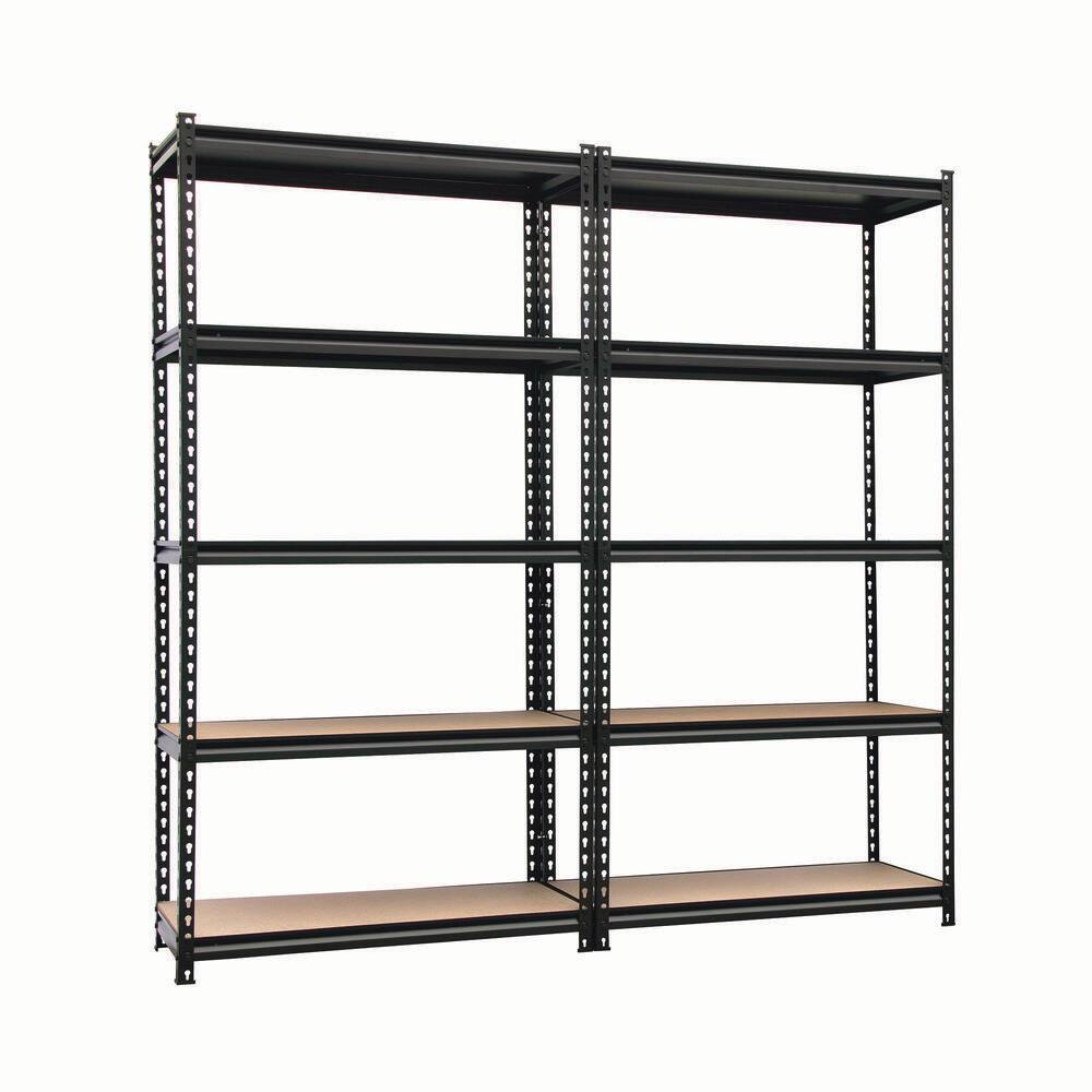 KING'S RACK Black 5-Tier Boltless Tier Height Adjustable Steel Garage Storage Rack Shelving Units (36" W x 18" D x 72" H) KING'S RACK Black 5-Tier Boltless Tier Height Adjustable Steel Garage Storage Rack Shelving Units (36" W x 18" D x 72" H) - Image 5