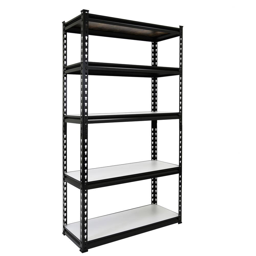 KING'S RACK Black 5-Tier Boltless Tier Height Adjustable Steel Garage Storage Rack Shelving Units (36" W x 18" D x 72" H) KING'S RACK Black 5-Tier Boltless Tier Height Adjustable Steel Garage Storage Rack Shelving Units (36" W x 18" D x 72" H) - Image 7