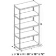 KING'S RACK Black 5-Tier Boltless Tier Height Adjustable Steel Garage Storage Rack Shelving Units (36" W x 18" D x 72" H) KING'S RACK Black 5-Tier Boltless Tier Height Adjustable Steel Garage Storage Rack Shelving Units (36" W x 18" D x 72" H)