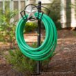 LIBERTY GARDEN 125 ft. Black Steel Customizable Hose Stand Garden Hose Reel
