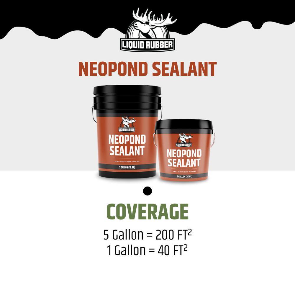 Liquid Rubber NeoPond Waterproof Pond Sealant, Black, 1 Gal. Liquid Rubber NeoPond Waterproof Pond Sealant, Black, 1 Gal. - Image 2