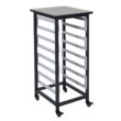 Luxor 17 in. x 20 in. Mobile Bin Storage Cart Single Row and Double Bin in Black Frame