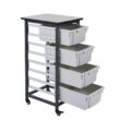 Luxor 17 in. x 20 in. Mobile Bin Storage Cart Single Row and Double Bin in Black Frame