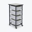 Luxor 17 in. x 20 in. Mobile Bin Storage Cart Single Row and Double Bin in Black Frame