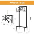 Misopily Freestanding Heavy-Duty Garden Hose Holder, Metal Hose Stand Hose Storge with 4 Spikers, Holds 150 ft. Hose, Black