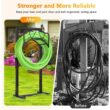 Misopily Freestanding Heavy-Duty Garden Hose Holder, Metal Hose Stand Hose Storge with 4 Spikers, Holds 150 ft. Hose, Black