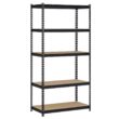 Edsal 5-Tier Steel Garage Storage Shelving Unit in Black Powder Coat (72 in. H x 36 in. W x 18 in. D)